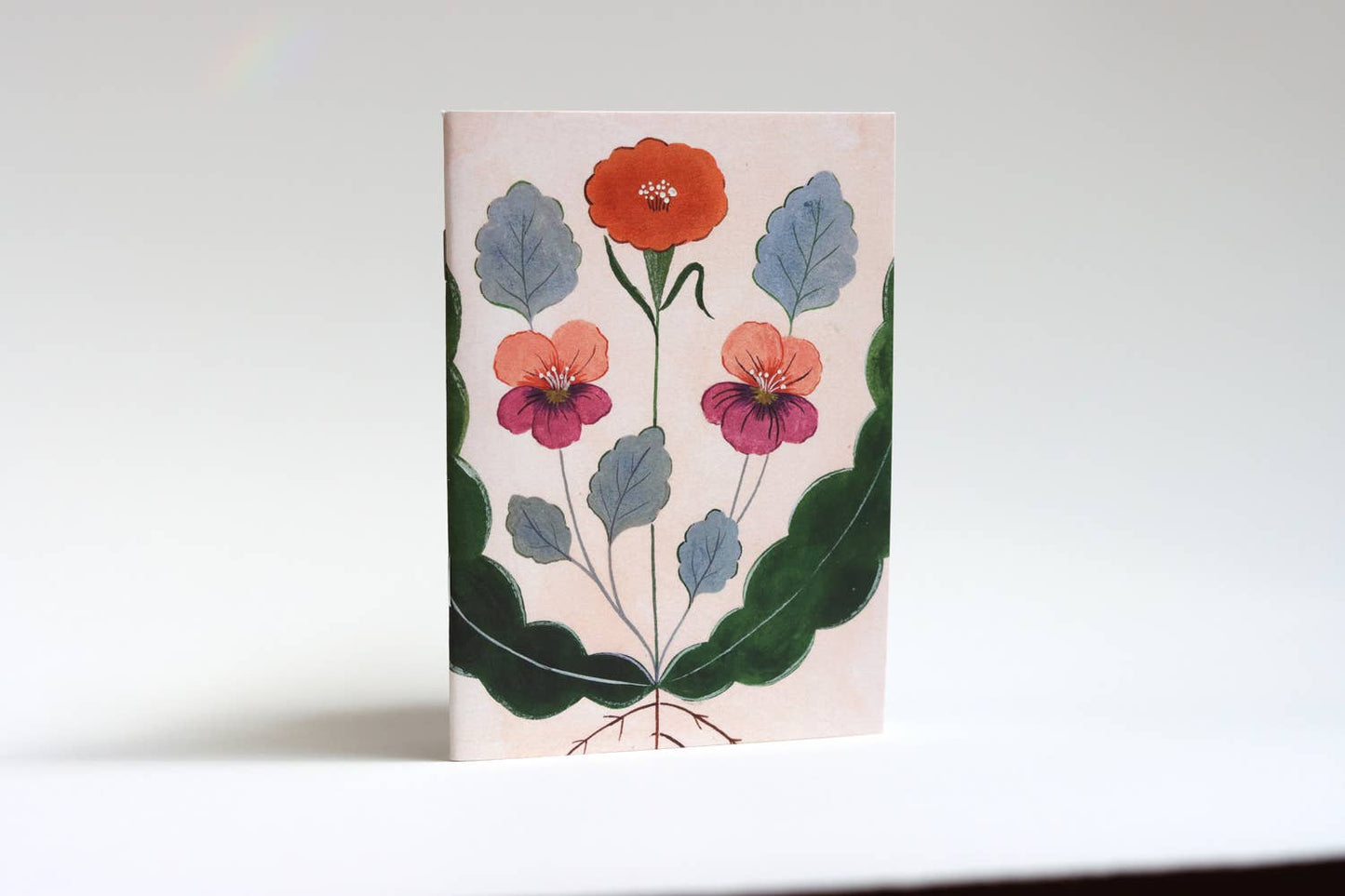 Vintage Red Flower pocket notebook - A6 notebook