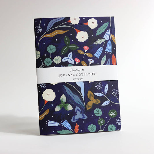 Dark Blue Garden journal notebook - A5 notebook