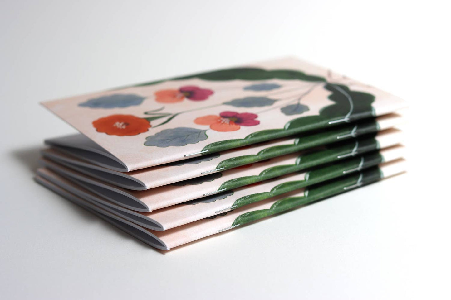 Vintage Red Flower pocket notebook - A6 notebook