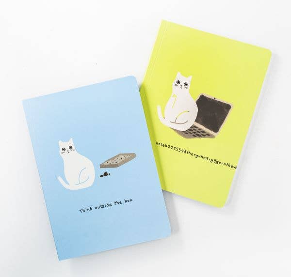 A5 Soft Cover Notebook- Cat on a Laptop