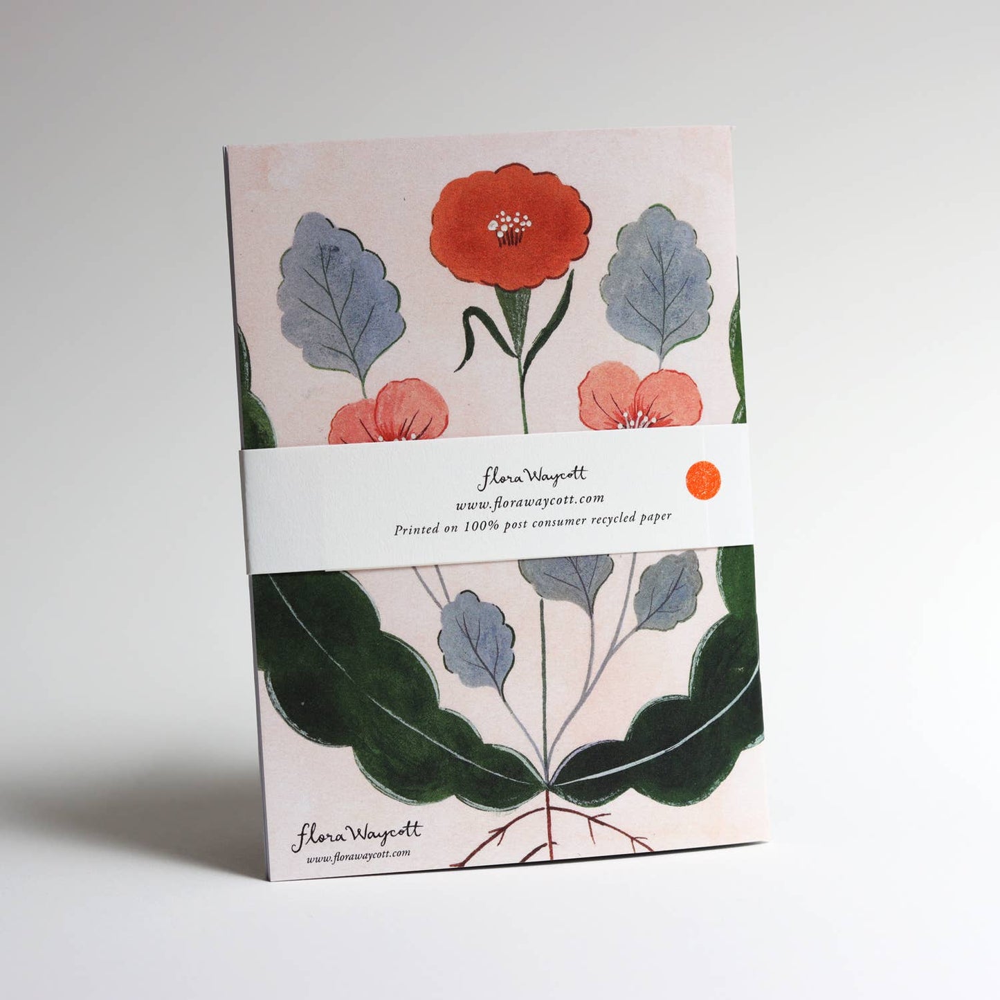 Vintage Red Flower pocket notebook - A6 notebook