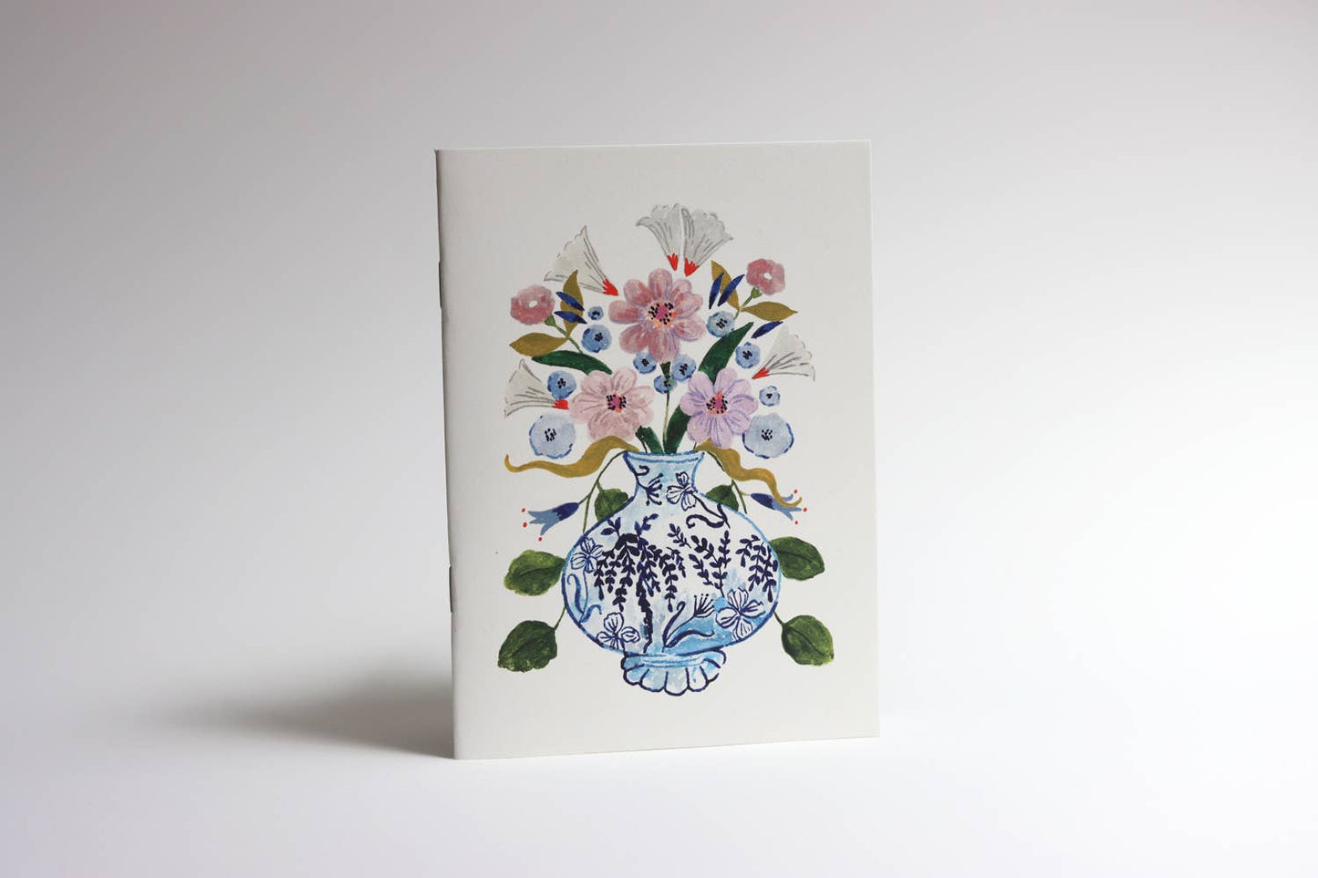 Flowers in blue vase pocket notebook - A6 notebook