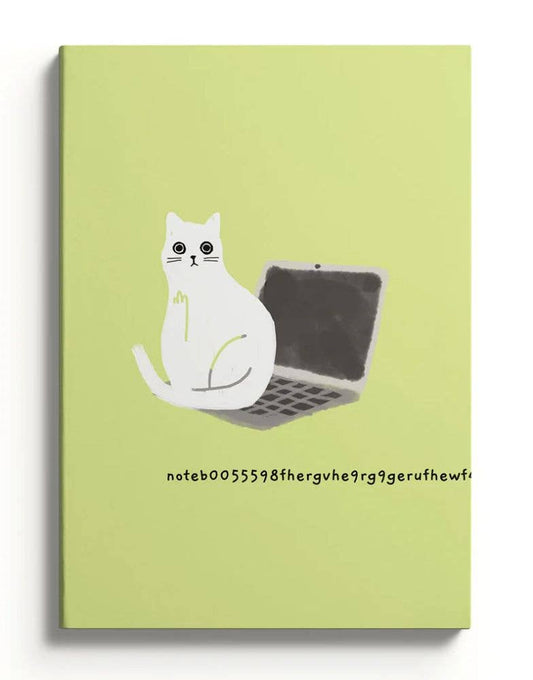 A5 Soft Cover Notebook- Cat on a Laptop