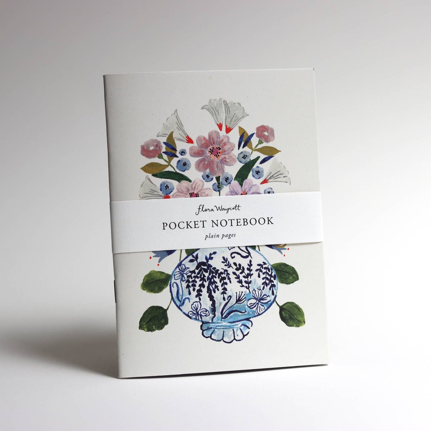 Flowers in blue vase pocket notebook - A6 notebook