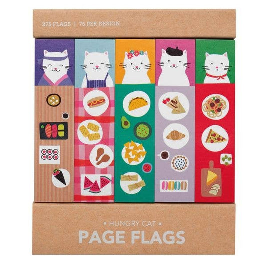 Page Flags-Hungry Cats - Cat-themed stationery